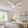 Luma Ring white RGB flush mount ceiling fan with dimmable LED light