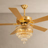 5003 crystal wood and gold blades ceiling fan gold