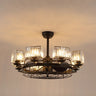 Kviflon 6009 Aurelia black crystal caged ceiling fan with light and remote control