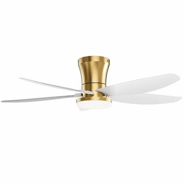 Kviflon 6666 42 inch ceiling fan with light in white and gold finish