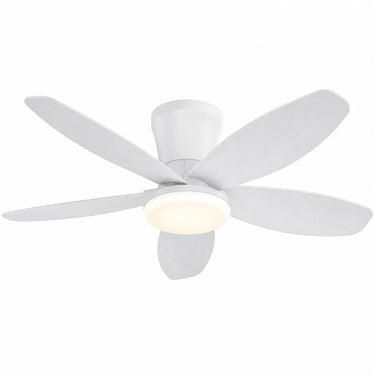 Kviflon 6666 low profile ceiling fan with light in white finish