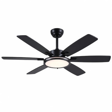 Kviflon 8256 52 inch downrod ceiling fan with light in black finish