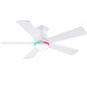 Kviflon 8311 52 inch RGB flush mount ceiling fan with light in white finish