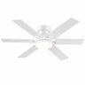 Kviflon 8900 low profile ceiling fan with light in white finish