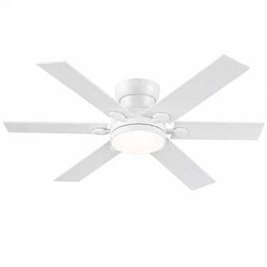 Kviflon 8900 low profile ceiling fan with light in white finish
