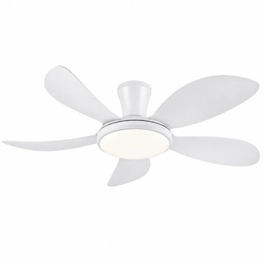 Kviflon 8907 48 inch standard LED flush mount ceiling fan with light in white finish