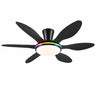Kviflon 8912 51 inch RGB flush mount ceiling fan with light in black finish