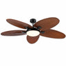 Kviflon 8919 62 inch wet-rated palm leaf ceiling fan with light in dark brown finish