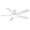Kviflon B8240 52 inch standard LED flush mount ceiling fan with light in silver finish
