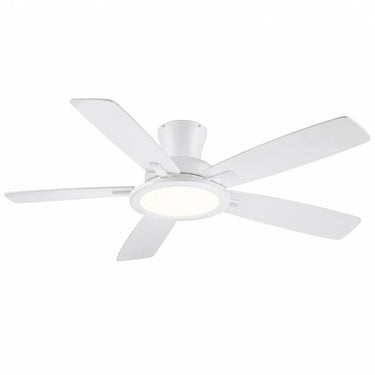 Kviflon B8240 52 inch standard LED flush mount ceiling fan with light in silver finish