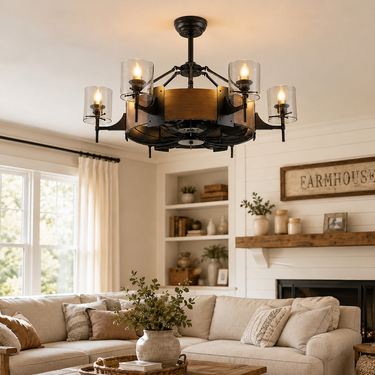 39.5" Rustic Caged Ceiling Fan — BP / Bullet Points |6038