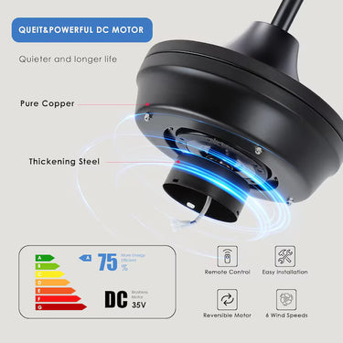 52" Outdoor Ceiling Fan | Wet Rated, Remote Control |A5012