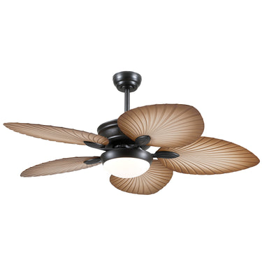 Tropical Palm Leaf Indoor & Outdoor Covered Ceiling Fan with Light