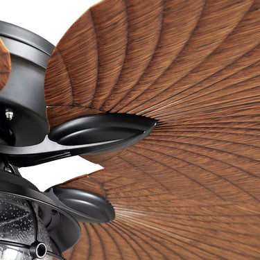 52" Palm Leaf Outdoor Ceiling Fan | Wet Rated, Remote Control |8309