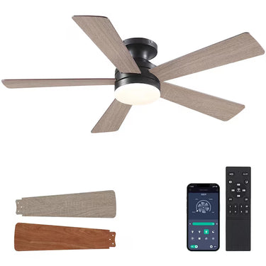 46‘’ Wood Blade Smart Ceiling Fan | Ultra Quiet, App & Remote Control |B8509