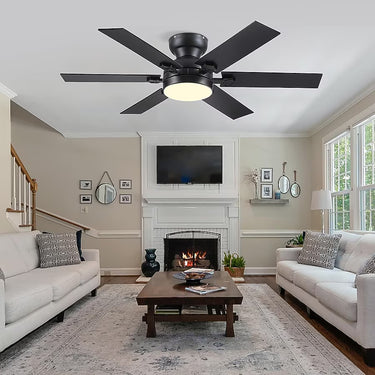 Flush Mount Ceiling Fan for Bedroom | Quiet, App & Remote Control |8900XD