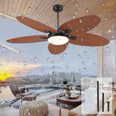 62" Vintage Palm Leaf Ceiling Fan | Quiet, App & Remote Control |8919