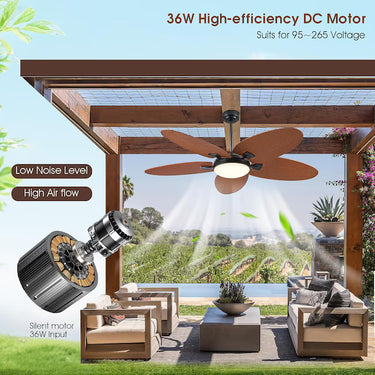 62" Vintage Palm Leaf Ceiling Fan | Quiet, App & Remote Control |8919