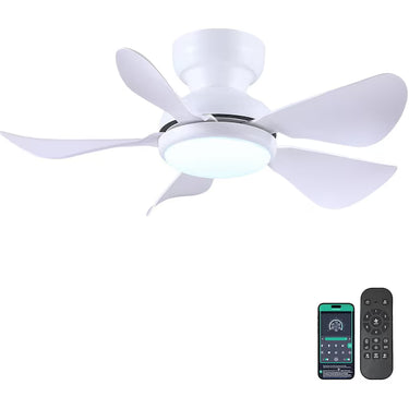 Flush Mount Smart Ceiling Fan | Quiet, App & Remote Control |8922