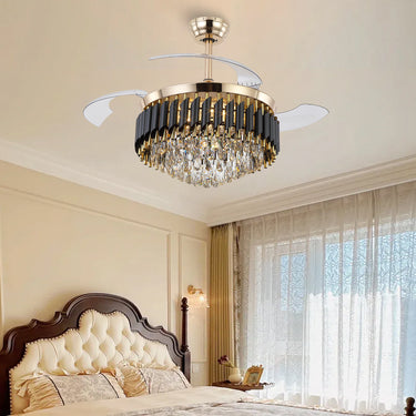 48‘’ Modern Crystal Retractable Ceiling Fan with Light|9017