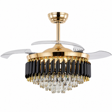 48‘’ Modern Crystal Retractable Ceiling Fan with Light|9017