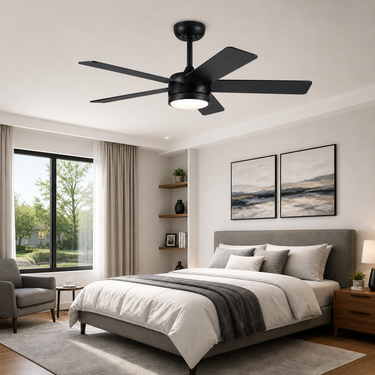 46''  Downrod Ceiling Fan With Light