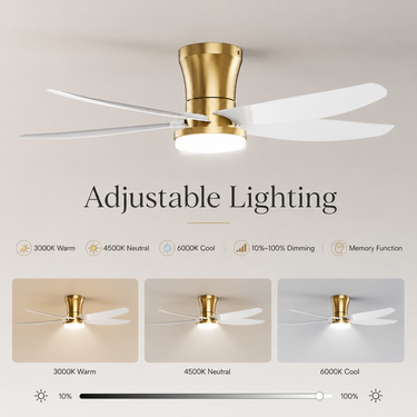 Gold Wing Blade Ceiling Fan | Quiet, App & Remote Control |6666