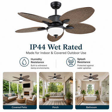 50'' Palm Leaf Ceiling Fan (no Light)