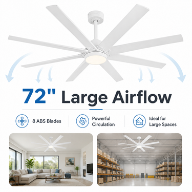 72‘’ Industrial Commercial Ceiling Fan | Quiet, Remote & App Control|8223