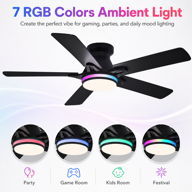 Wood Blade Ceiling Fan for Bedroom | Ultra Quiet, App & Remote Control|8236