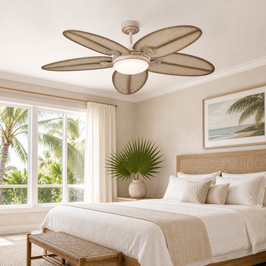 52" Vintage Palm Leaf Ceiling Fan | Quiet, App & Remote Control |8918