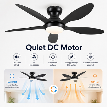 46'' Flush Mount Ceiling Fan With Light