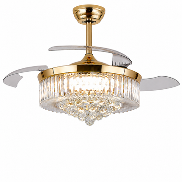 48‘’ Modern Crystal Retractable Ceiling Fan with Light |9019