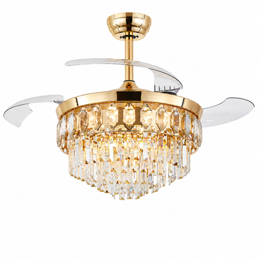 48‘’ Modern Crystal Retractable Ceiling Fan with Light |9018