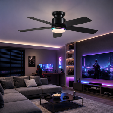 52'' RGB Ceiling Fan for Bedroom & Game Room | Quiet, App & Remote Control |8241