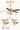 Product dimension diagram for a 52-inch ceiling fan light fixture, showing the fan, mounting options, crystal-like hanging accents, bulb count note, and overall height measurements on a light beige background.