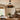 Black and wood farmhouse ceiling fan chandelier with candle lights installed in a warm American dining room