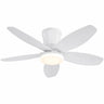 Kviflon 6666 low profile ceiling fan with light in white finish