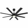 Kviflon 8223 72 inch large ceiling fan with light in black finish