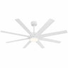 Kviflon 8223 72 inch large ceiling fan with light in white finish