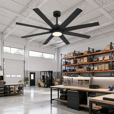 Kviflon 8223 72 inch large ceiling fan with light installed in a great room