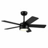 Kviflon 8228 46 inch flush mount ceiling fan with light in black finish