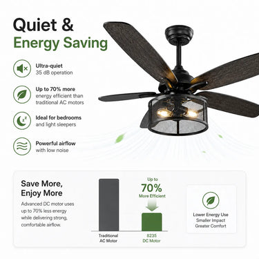 Kviflon 8235 premium reversible blades showing matte black modern finish details energy saving
