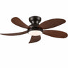 Kviflon 8239 42 inch brown low profile ceiling fan with dimmable LED light
