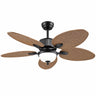 Kviflon 8242 50 inch tropical palm leaf ceiling fan with light in light brown finish