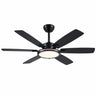 Kviflon 8256 52 inch downrod ceiling fan with light in black finish