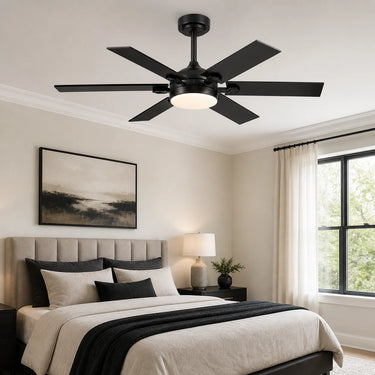 Kviflon 8900 46 inch ceiling fan with light installed in a modern bedroom
