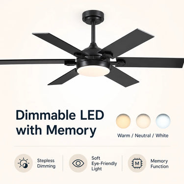 Dimmable LED light feature on Kviflon 8900 46 inch ceiling fan
