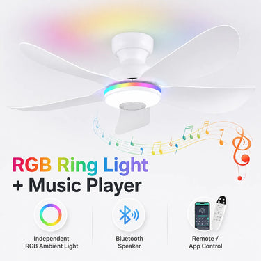 Bluetooth music player feature on Kviflon 8922 ceiling fan with RGB lights