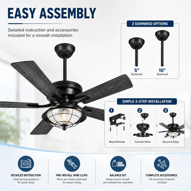 Downrod mount and slope ceiling compatibility of Kviflon A5013 ceiling fan